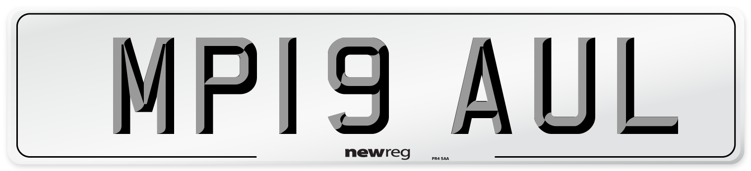 MP19 AUL Number Plate from New Reg